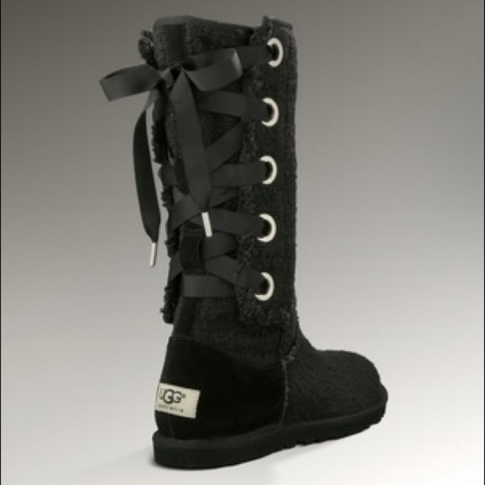 UGG Heirloom Boots with lace tie back size 8